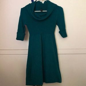 Teal scarfed dress